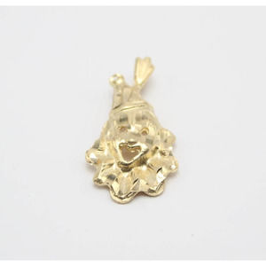 14K Yellow Gold Clown Head Pendant 1"